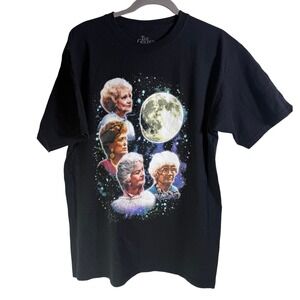 The Golden Girls Three Moon Space Galaxy Graphic T-Shirt Black Large L Cotton